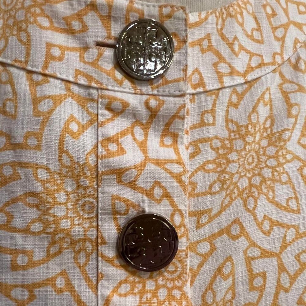 Tory Burch Long Sleeve Linen Tunic Size 4 - Picture 4 of 4